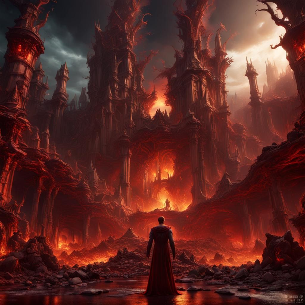 Earth in torment, a hellish plight;
Yet the light in an angel's eyes shines bright