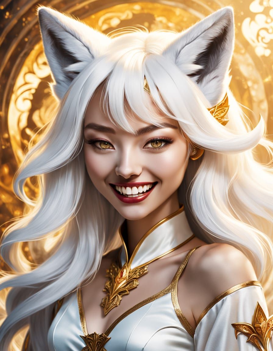 Elegant Vampire Kumiho in Golden Glow
