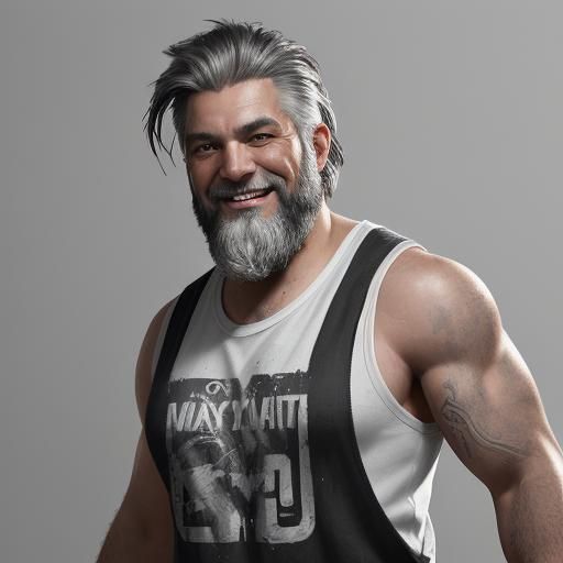 Hyperrealistic Portrait of a Drunk, Bearded Man