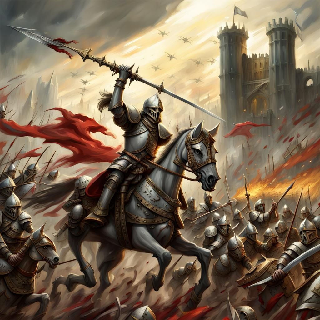 Epic Medieval Battle Between Knights and Undead
