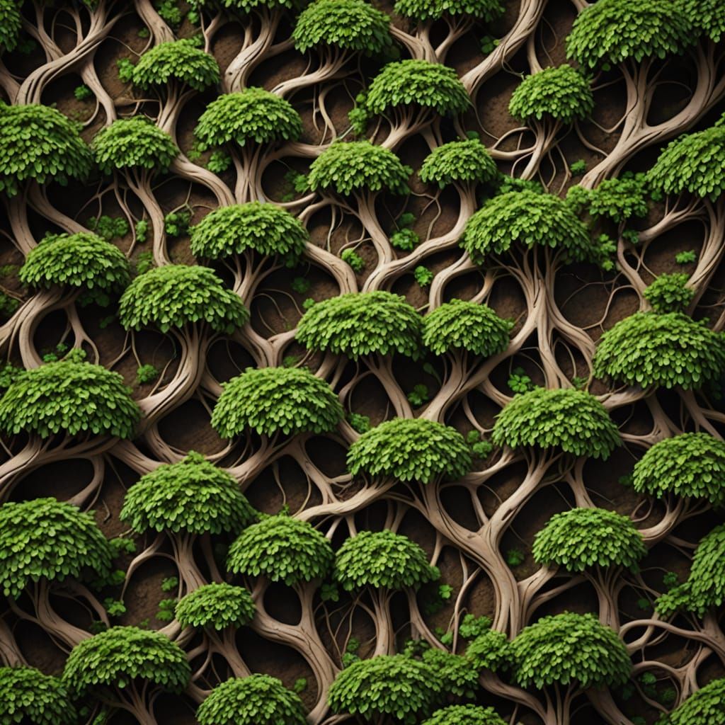 Intricate Plant Roots Forming Underground World
