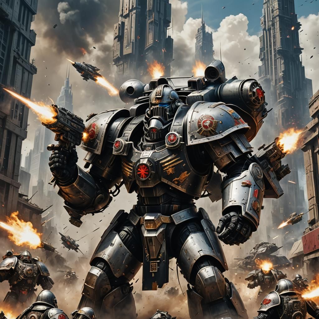 Colossal Black Templar Titan Warlord in Action