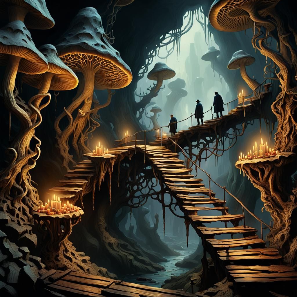 Perilous Platform in the Abyss: a Fantasy Chiaroscuro