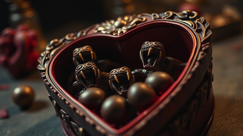 Sentient Chocolate Monsters Attack from Ornate Box