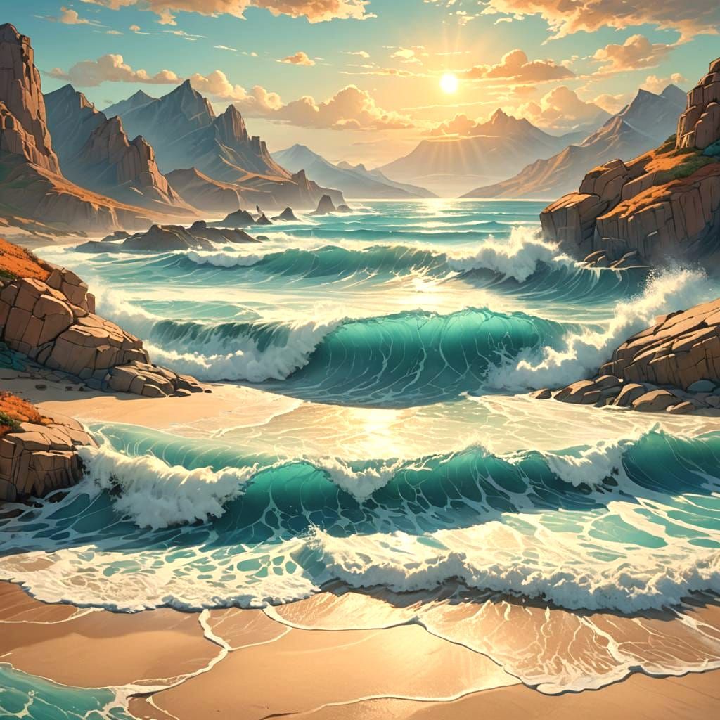 Coastal Desert Mountains in Dynamic Lighting