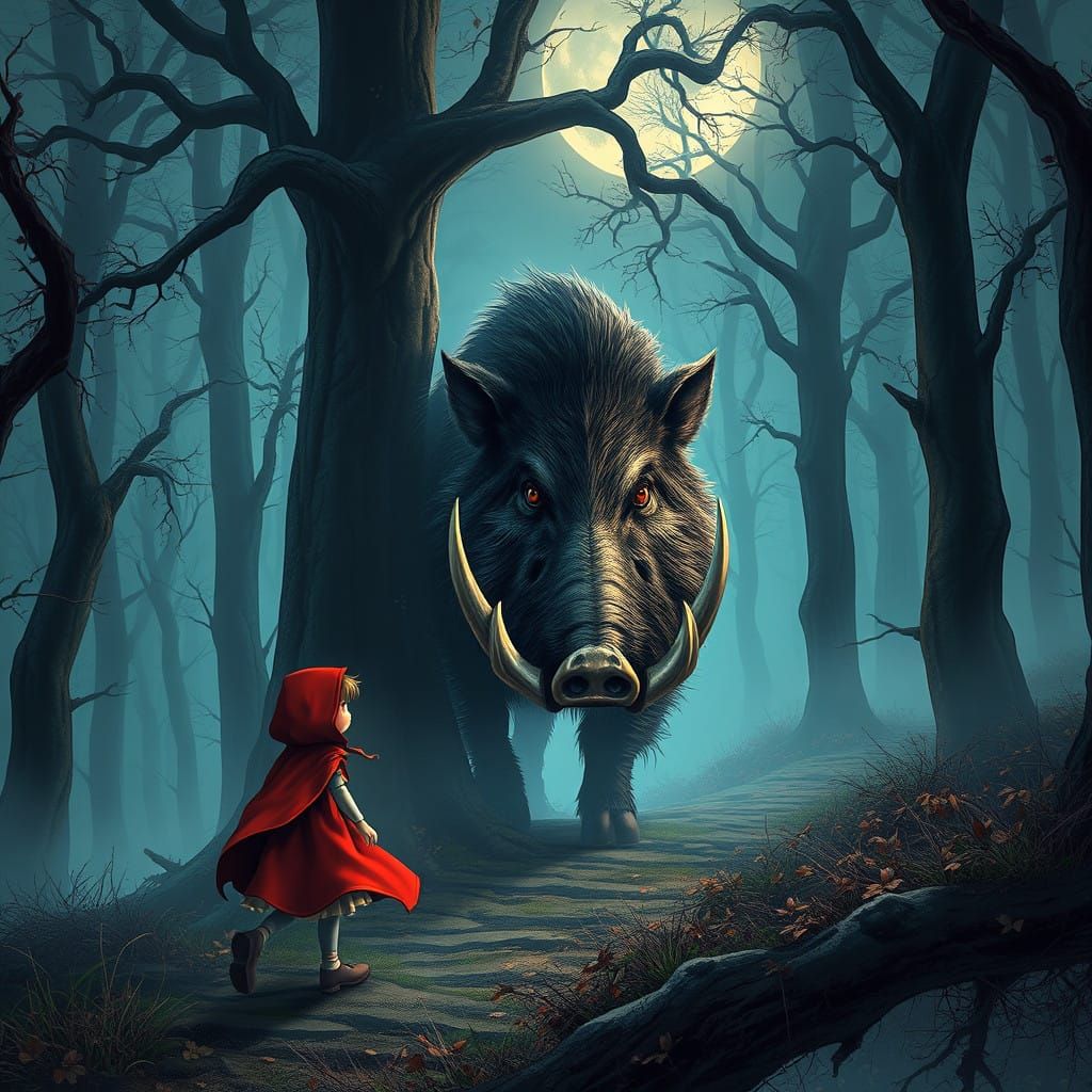 Mystical Encounter in a Moonlit Forest: A 3D Anime-Inspired....