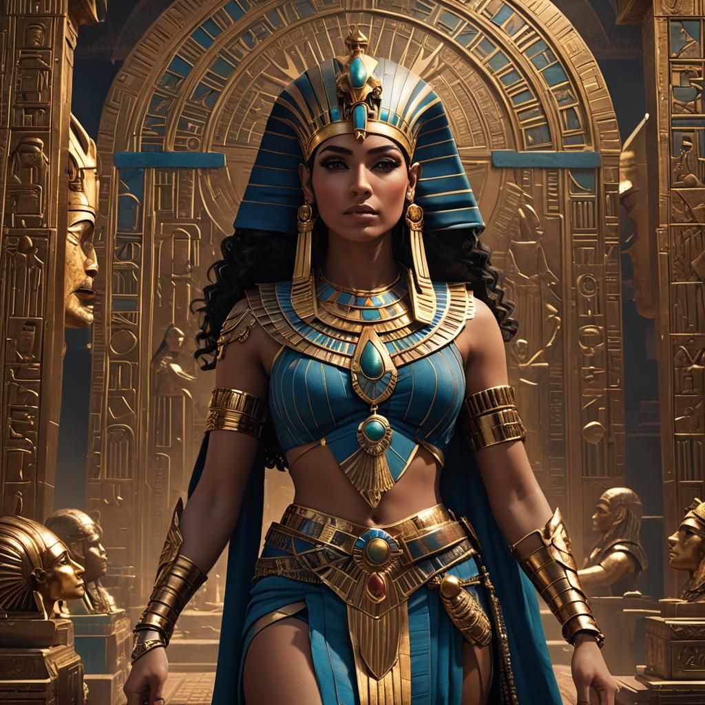 Cleopatra Selene as Woman Pharaoh: Detailed Matte Painting
