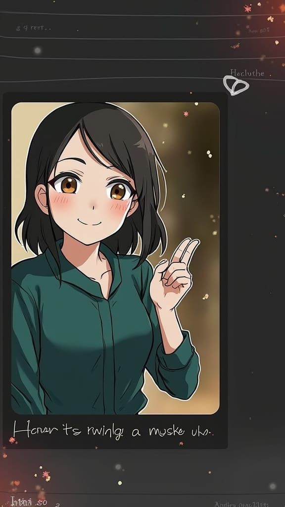 Anime-Style Heart Gesture with Blond Chef