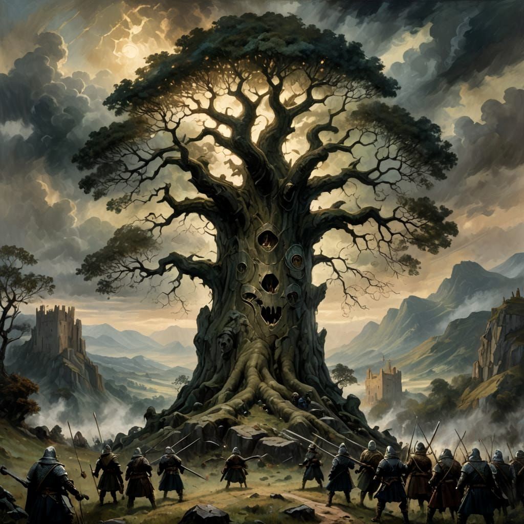 Epic Battle of Cad Goddeu: Anime-Style Tree Warriors