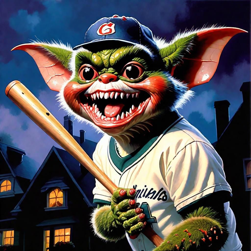Menacing Gremlin Spike with Baseball Bat