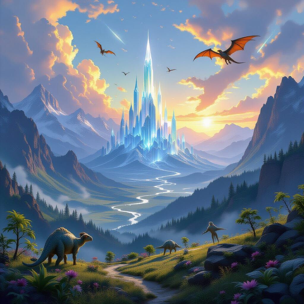 Breathtaking Fantasy Landscape of Aldmereth Matte Painting