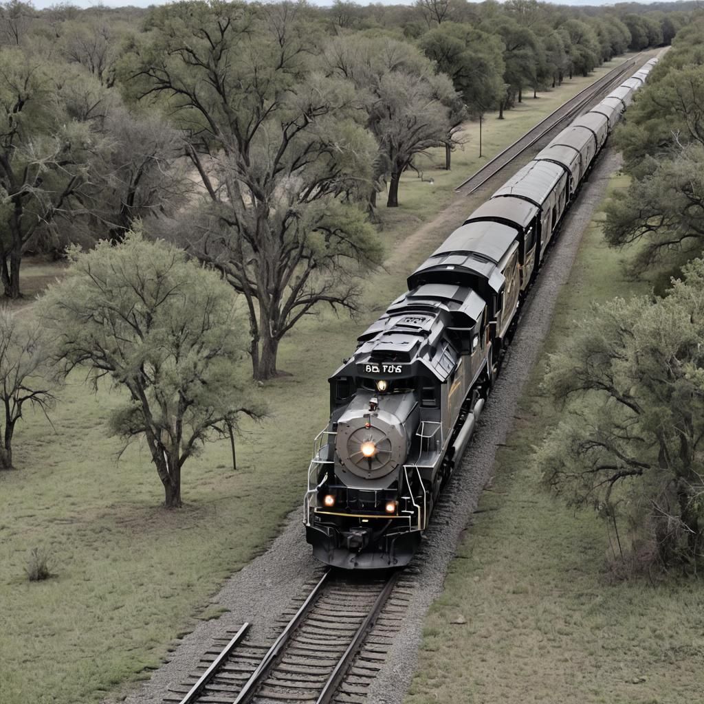 Texas Trinity Train: AI Generated Image