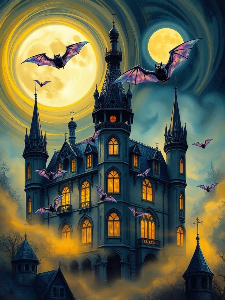 Whimsical Gothic Chateau in a Dreamlike Fairy World