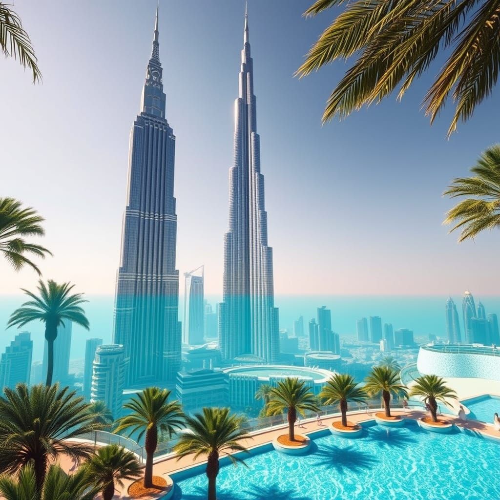 Empire State Building and Burj Khalifa Oasis