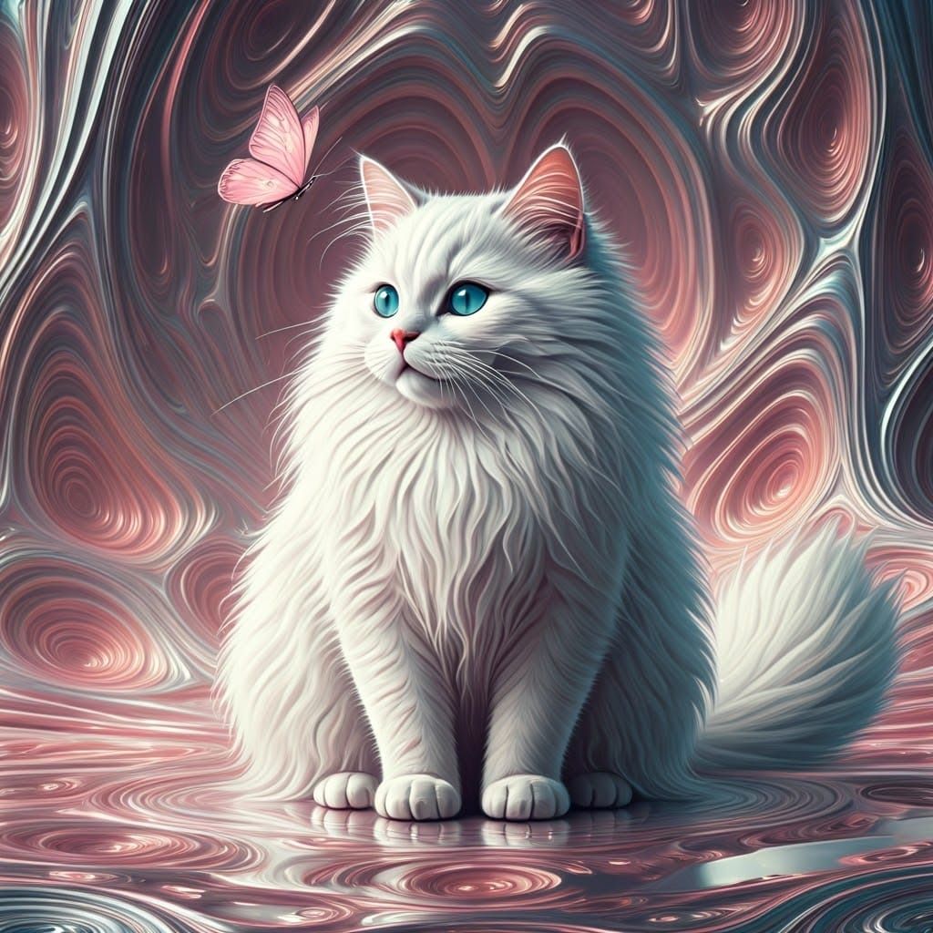 Cosmic Cat with Butterfly in Holographic Style