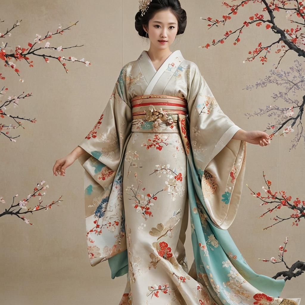 Elegant Bride in Japanese Wedding Kimono