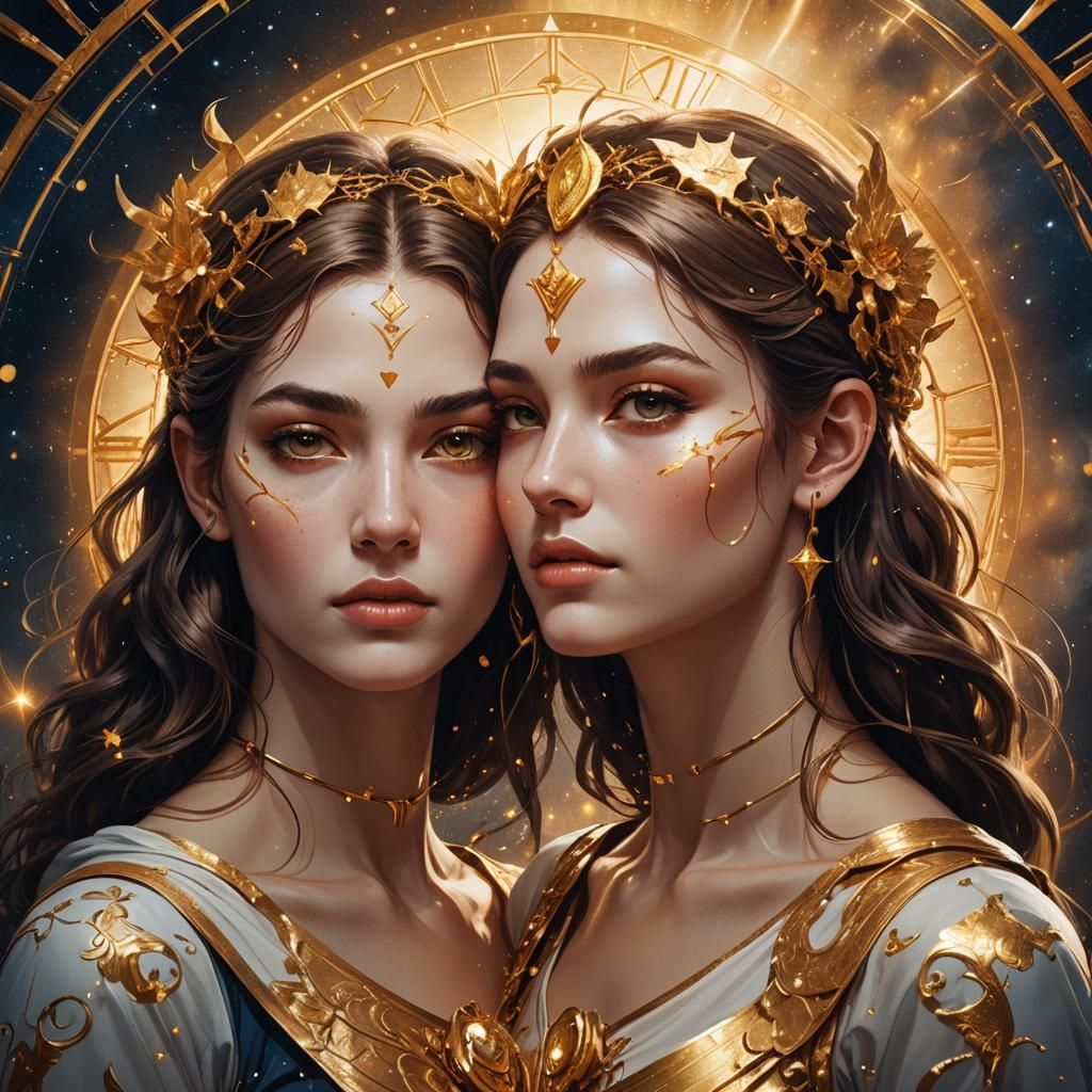 Gemini-Inspired Portrait of Two Women in Hyperrealism