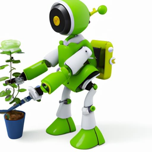 Futuristic Robot Gardener Concept Art