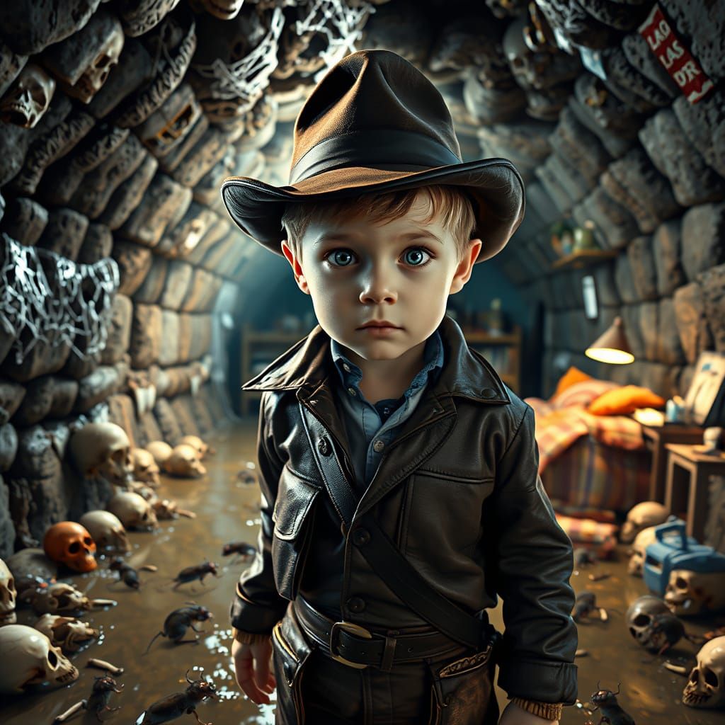 Child Adventurer: Catacomb and Bedroom Split Screen