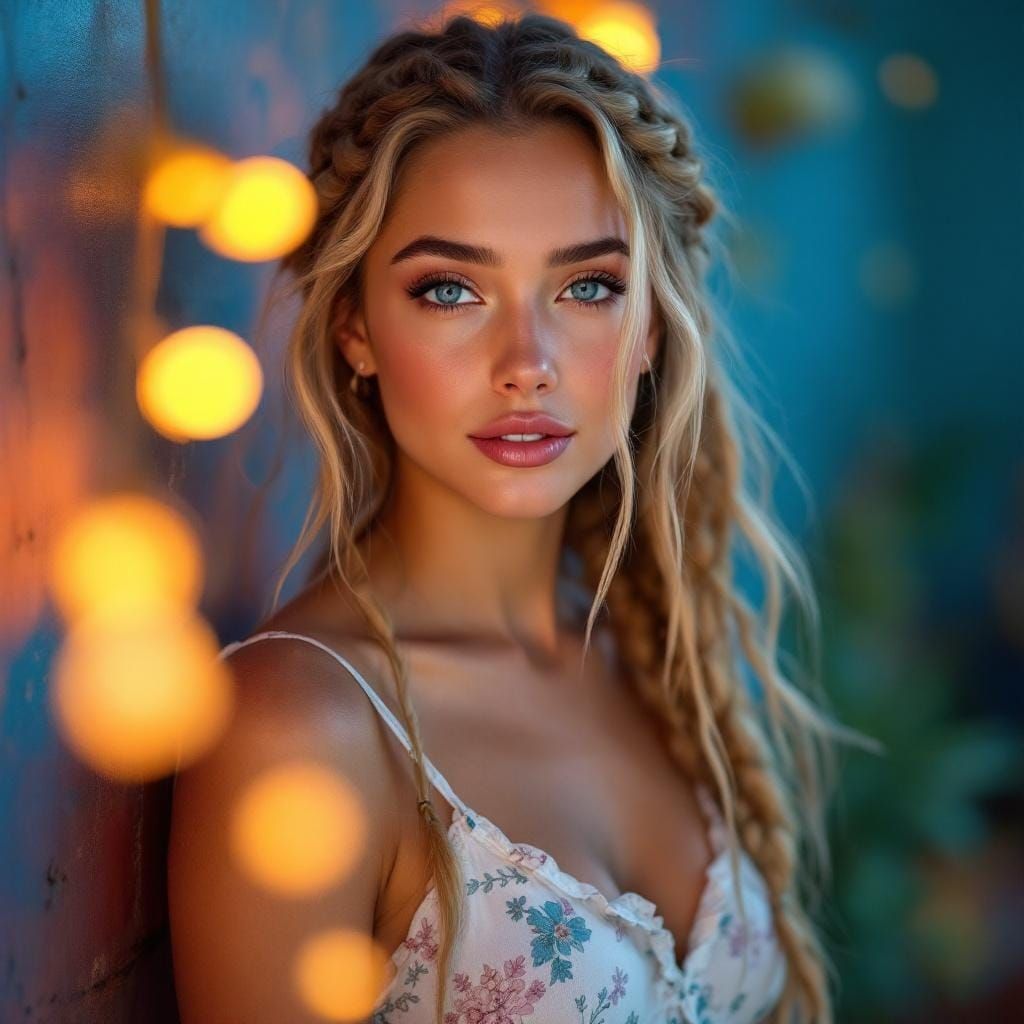 Radiant Portrait of a Blonde Influencer