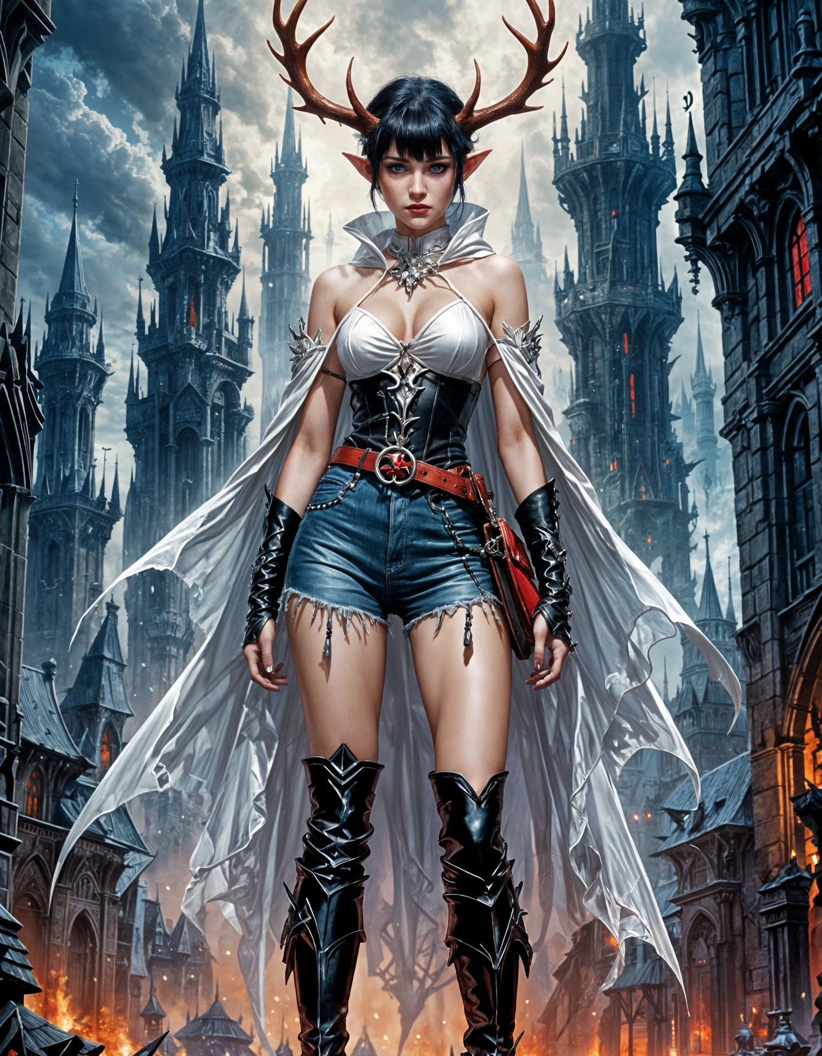 Elf in Magepunk City, Luis Royo Style