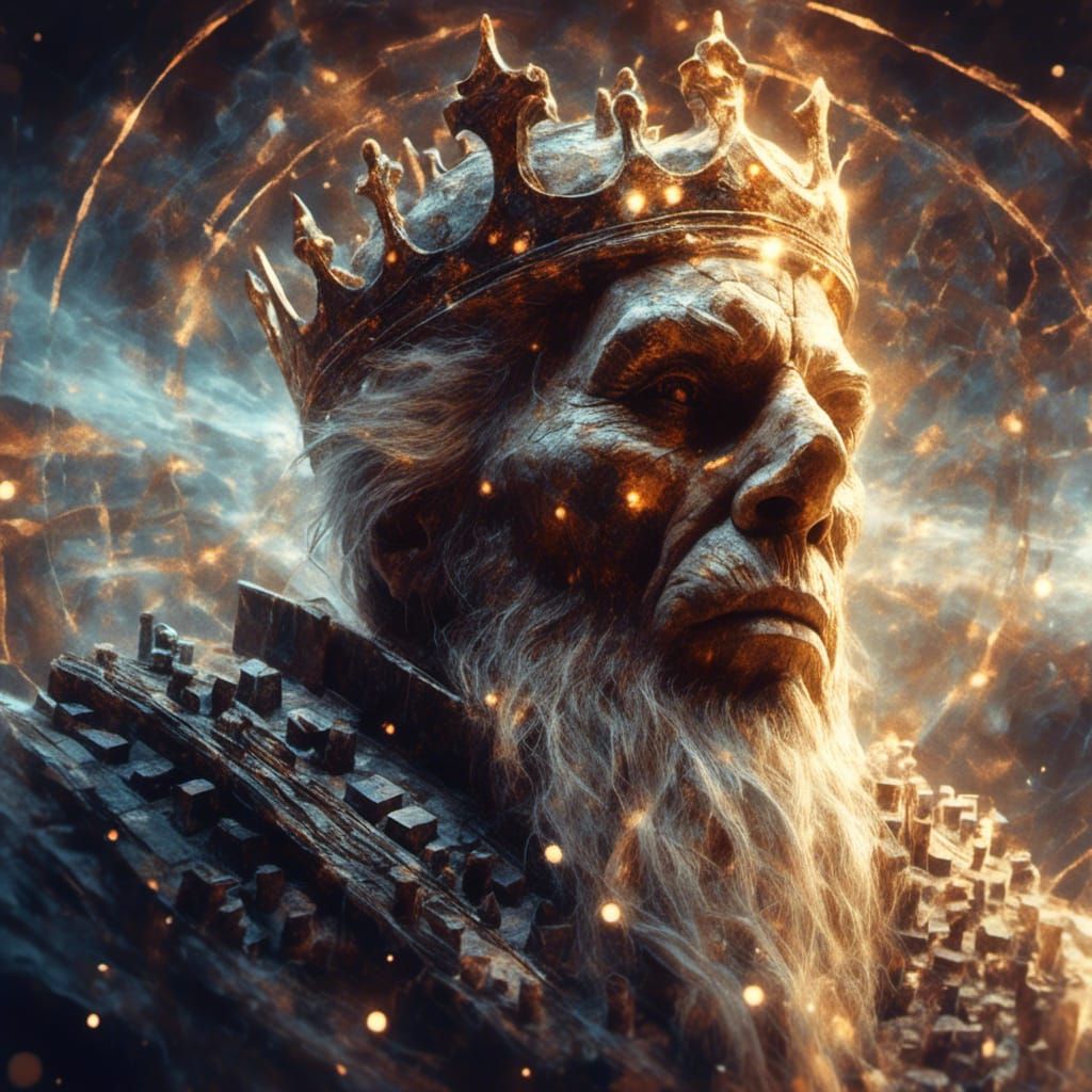 Epic Chess Game King Character in Dark Fantasy