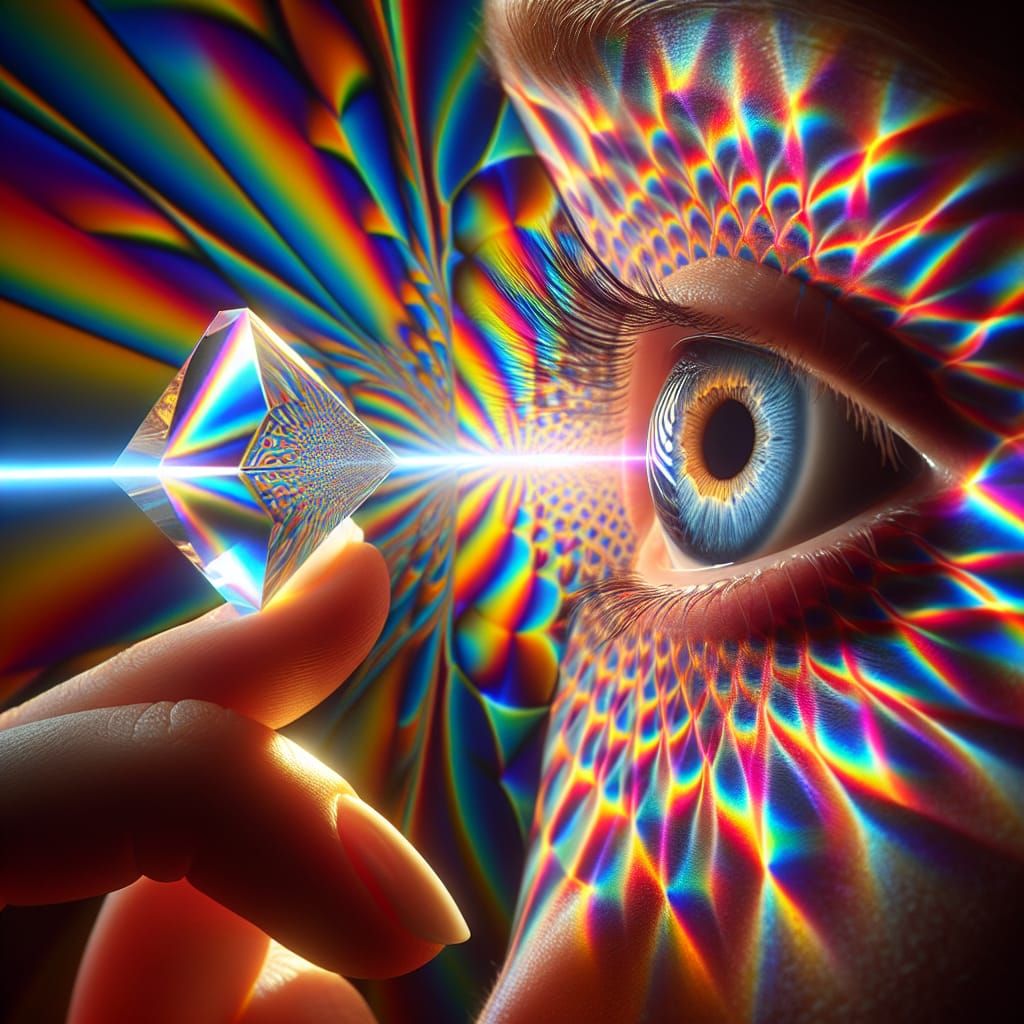 Vibrant Prism Eye in Kaleidoscope of Colors