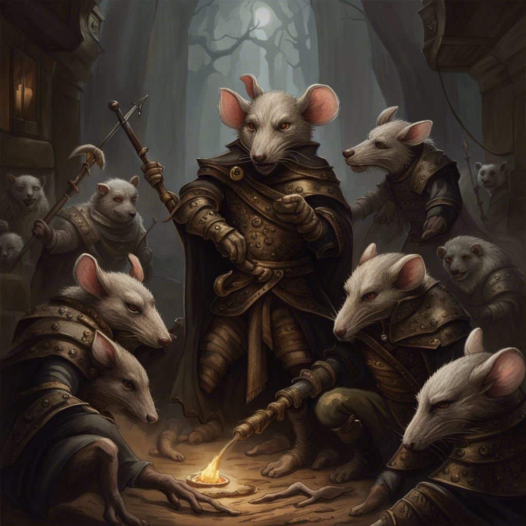 Humanoid Rat Knights in Engraved Armor