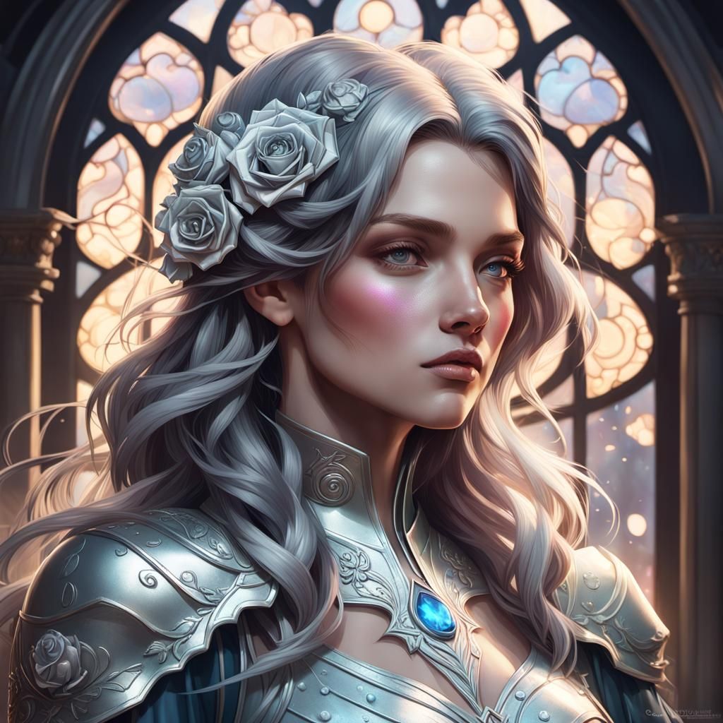 Enchanted Stardust Castle with Silver Roses