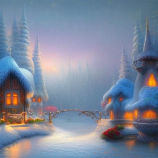 Cozy Candy Gingerbread House in Winter Wonderland