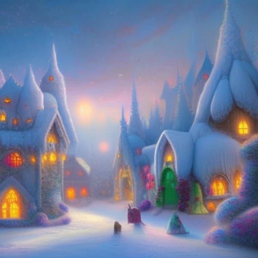 Cozy Candy Gingerbread House in Snowy Landscape