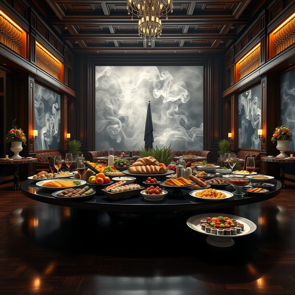 Luxurious Banquet in a Grand Mansion