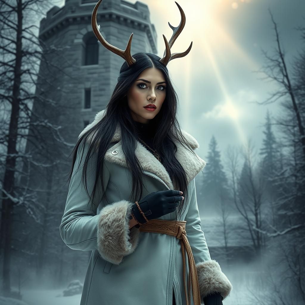 Native American Wendigo Ithaqua in Winter Forest