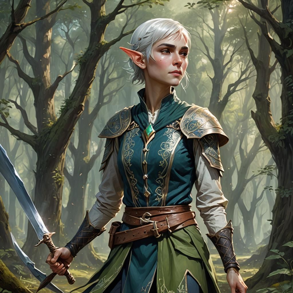 Eladrin Elf Concept Art in 3D Rendering