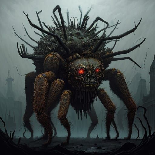 Grotesque Cordyceps-Infected Tarantula in a Haunting, Surrea...