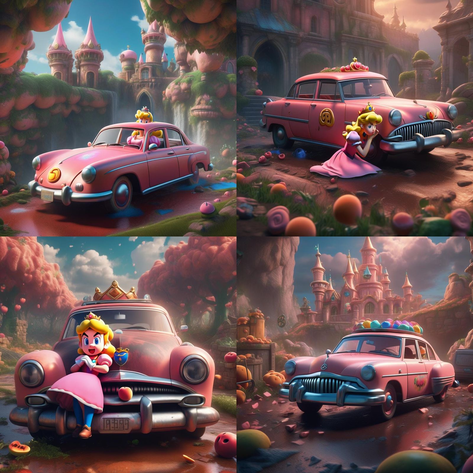 Princess Peach's Automotive Misfortune: Detailed Matte Paint...