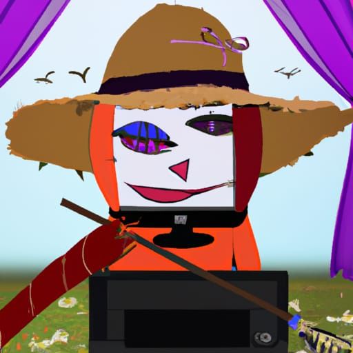 Surreal Scarecrow Watches Anime with Third Eye