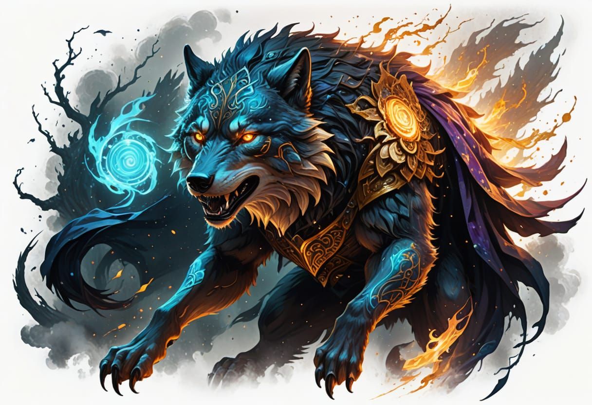 Wood Wolf Spirit Battles Void Phantom