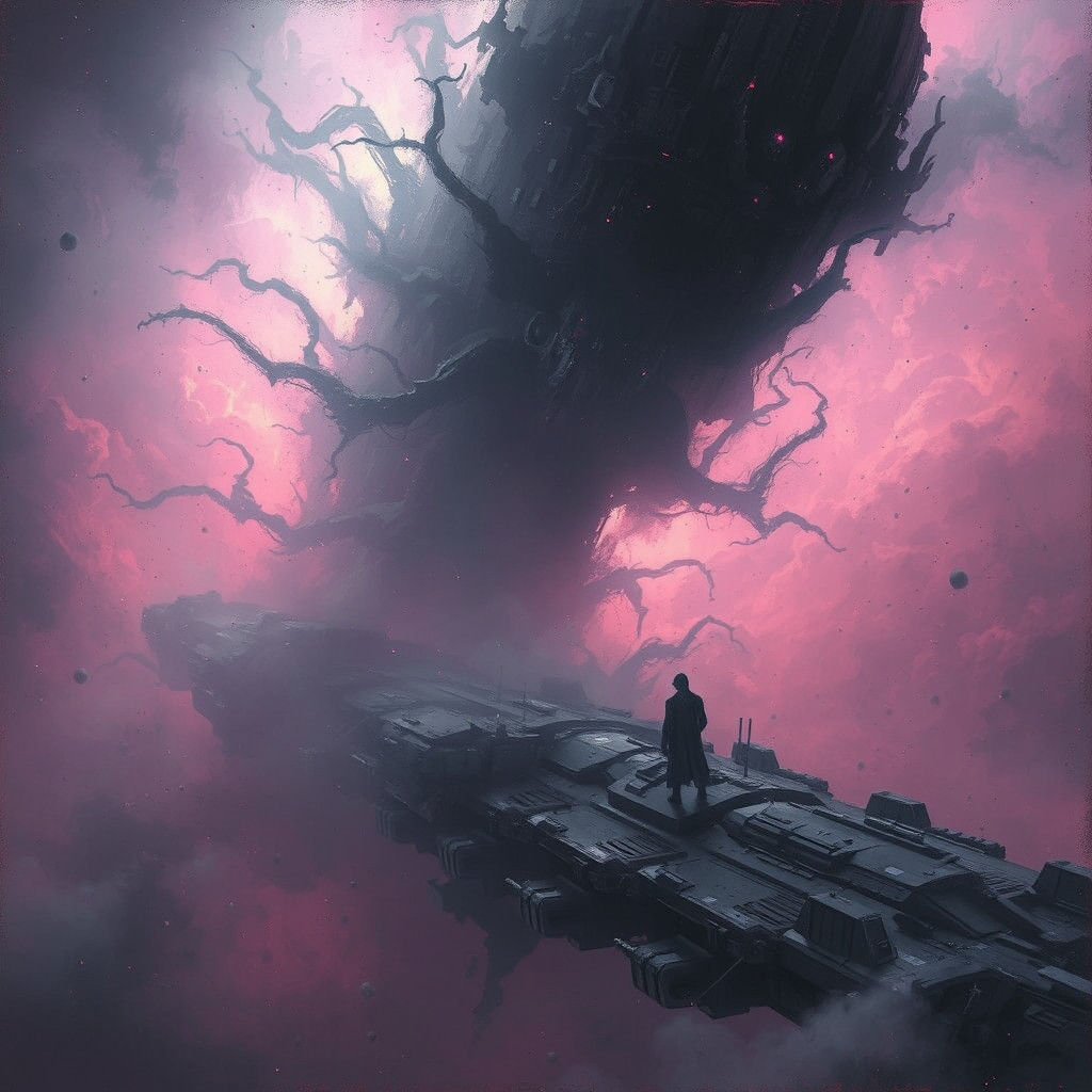 Horror Spectral Spirit Haunting a Spaceship