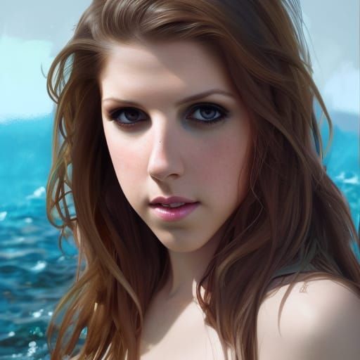Anna Kendrick Portrait in California, Hyperdetailed Splash A...