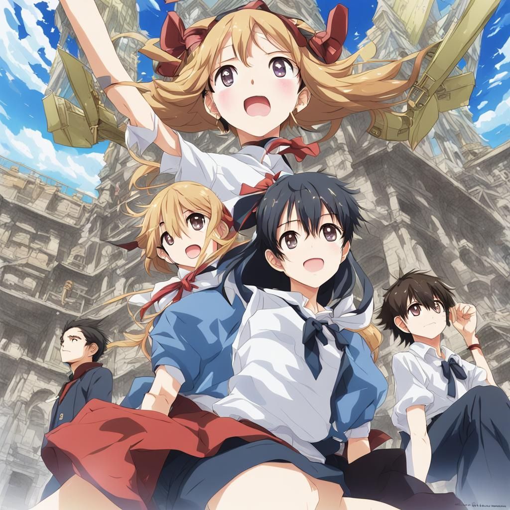 Anime Style: Looking Up at a Woman's Face