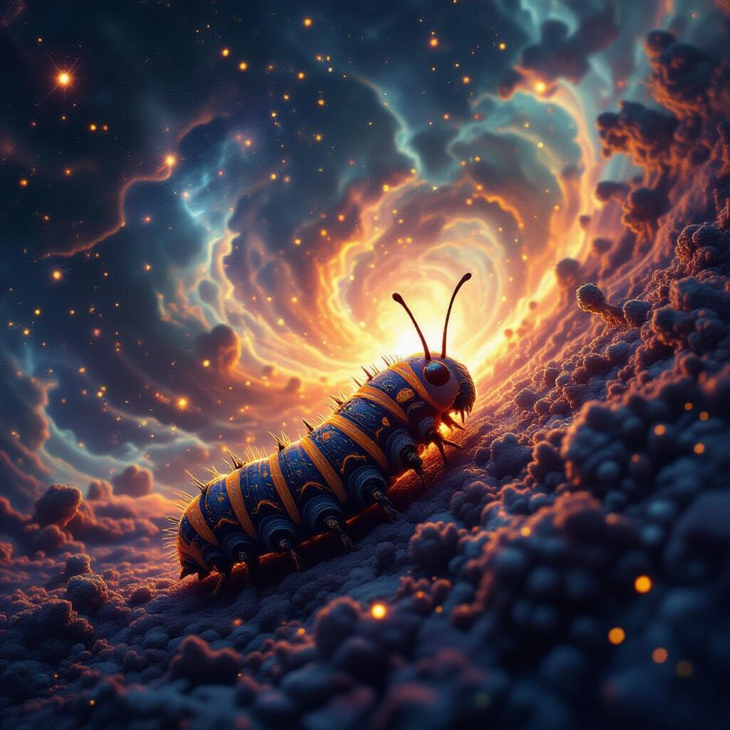 Caterpillar Mind: Microscopic Universe of Thoughts