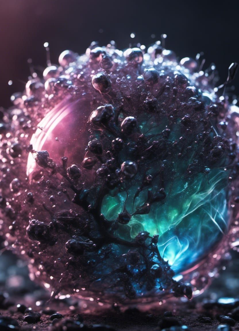 Bioluminescent Rose with Lightning in Hyperrealistic 3D