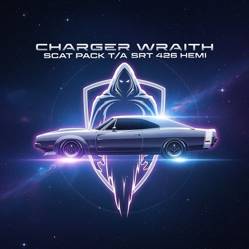 2069 Dodge Charger Wraith Logo and Wallpaper Design