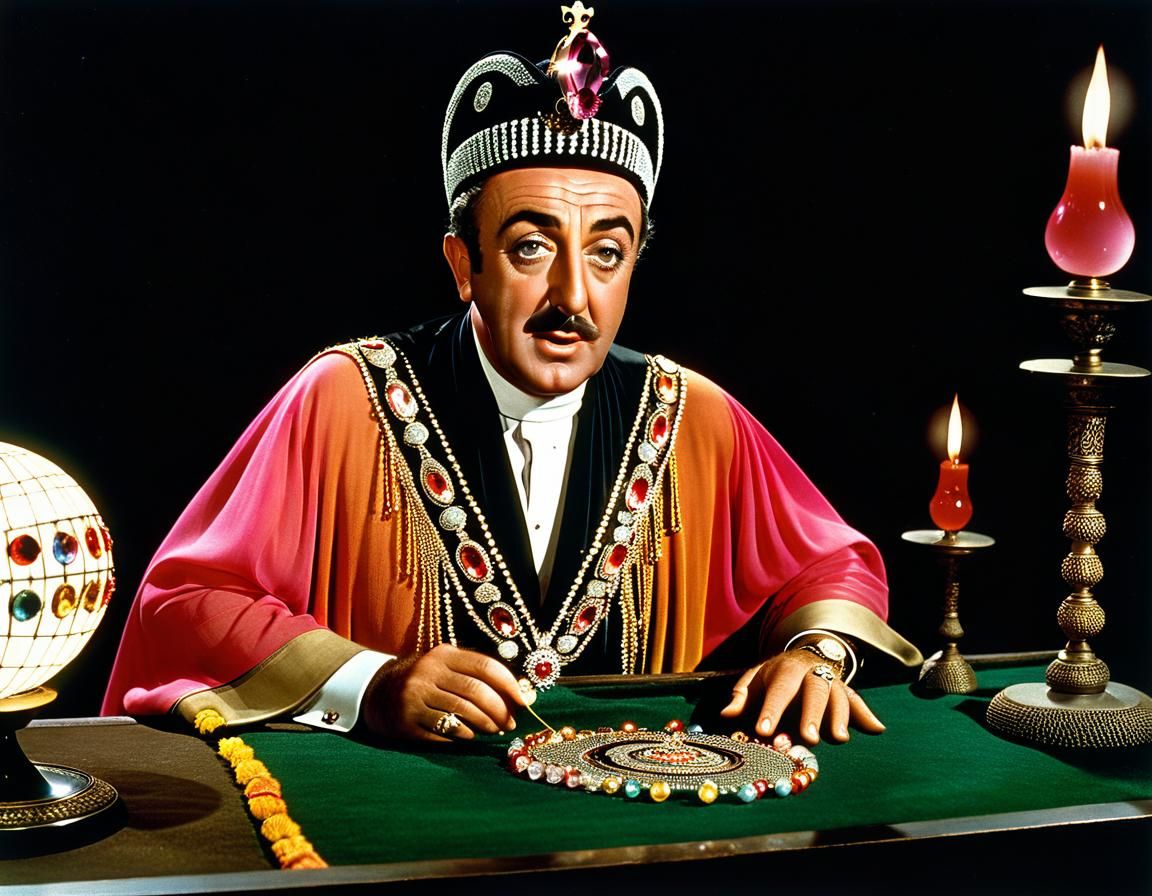 1950s Film Scene: Fortune Teller with Crystal Ball