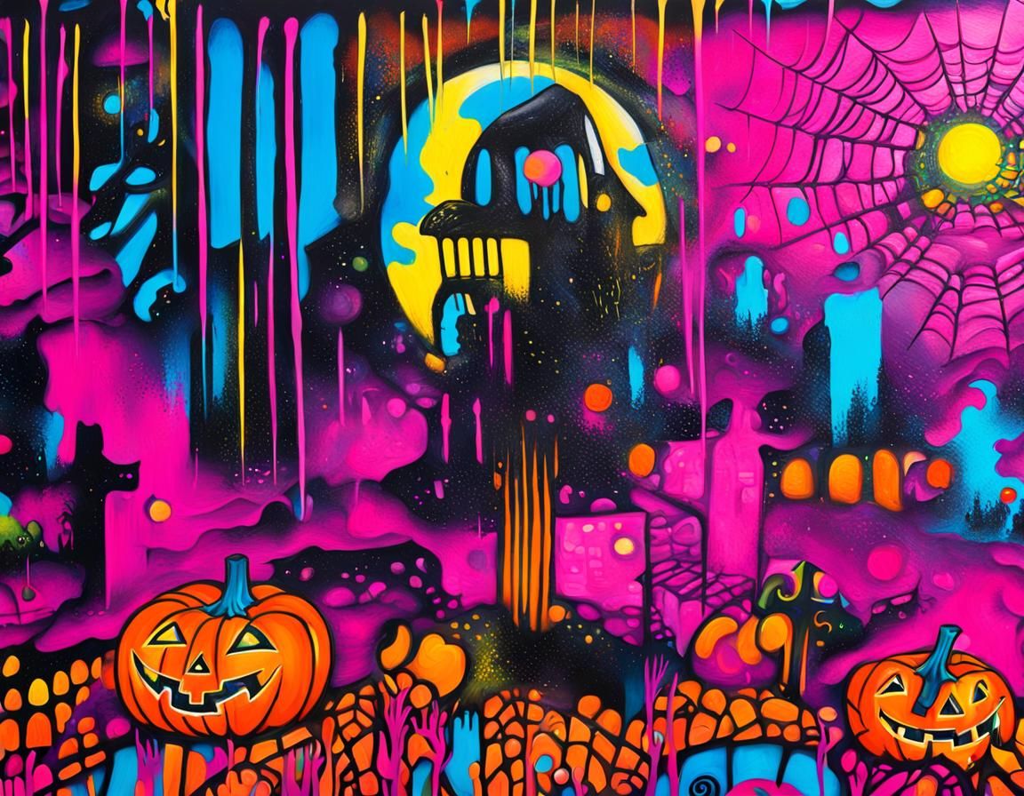Halloween Street Art in Polychromatic Colors