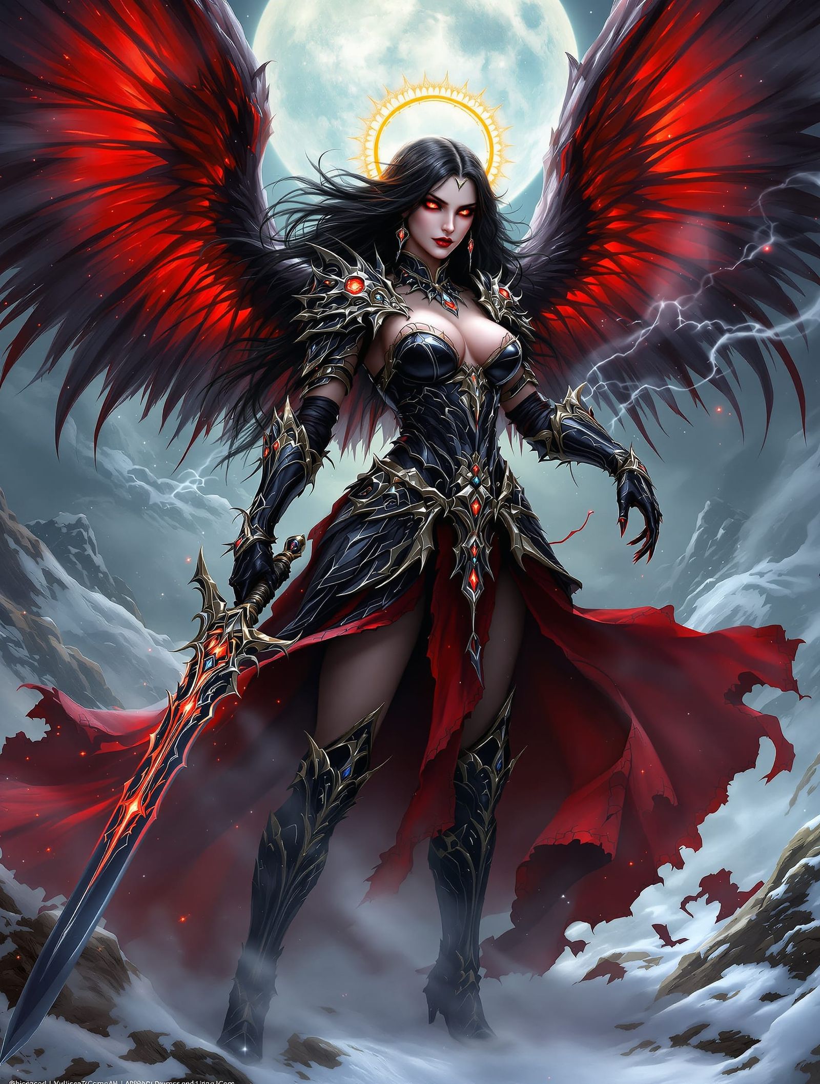 Angelic Vampire War Chief Laura in Gothic Armor