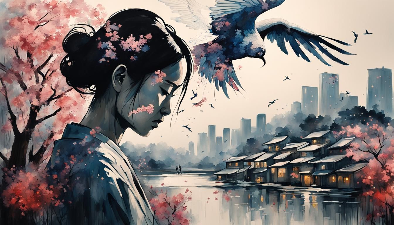 Dual Reflection: Love and Pain in Cyberpunk Japan