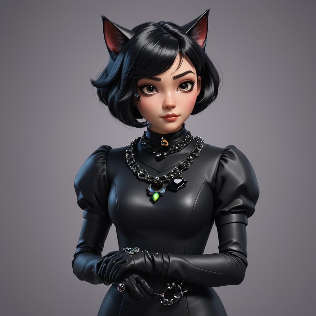 Catwoman Concept Art: 3D Digital Art in Bright Colors