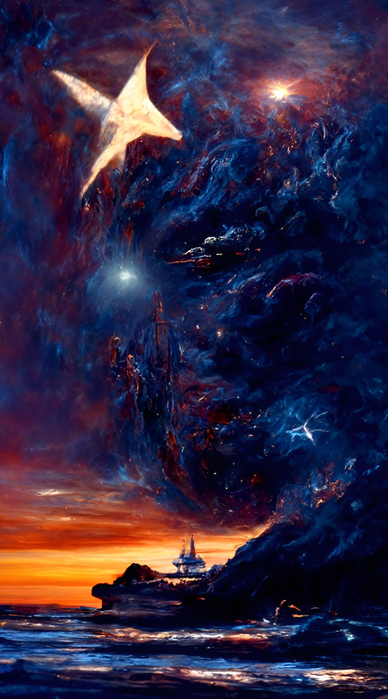 Sea of Stars Sunrise: Oil Painting
